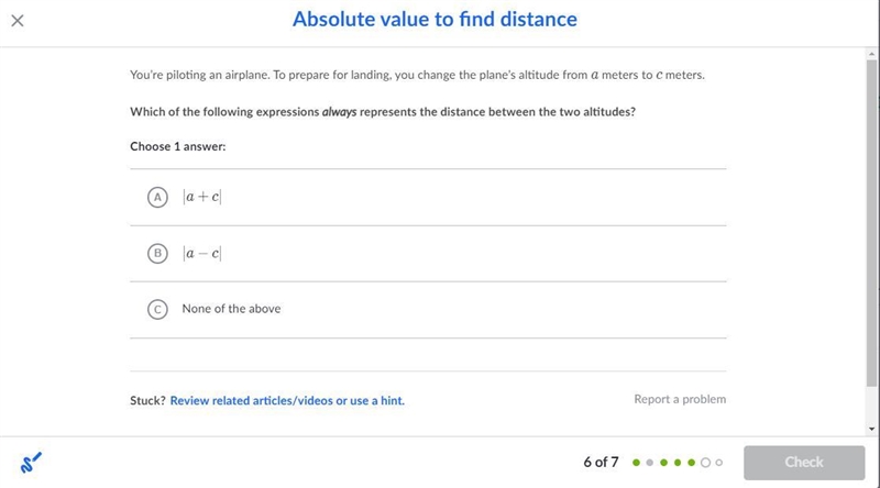 You’re piloting an airplane. To prepare for landing, you change the plane’s altitude-example-1