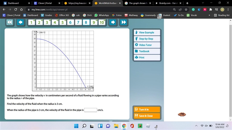 PLEASE be fast, middle school math -algebra honors The graph shows how the velocity-example-1