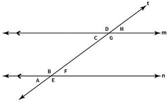 Angles A and D are corresponding angles True or false? Angles C and B are interior-example-1