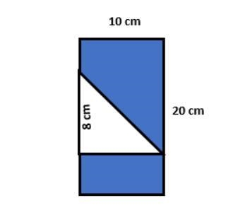 Find the area of the blue shaded region in the figure. A) 80 cm2 B) 112 cm2 C) 120 cm-example-1