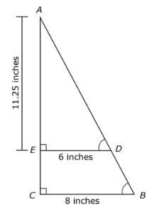 Solve for the side length of line AC. Answer Choices 14 inches 15 inches 19.25 inches-example-1