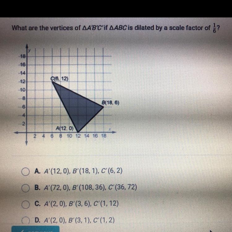 What are the vertices of AASCARis dilated by a scale factor of AA(2015 (181) C (82) B-example-1