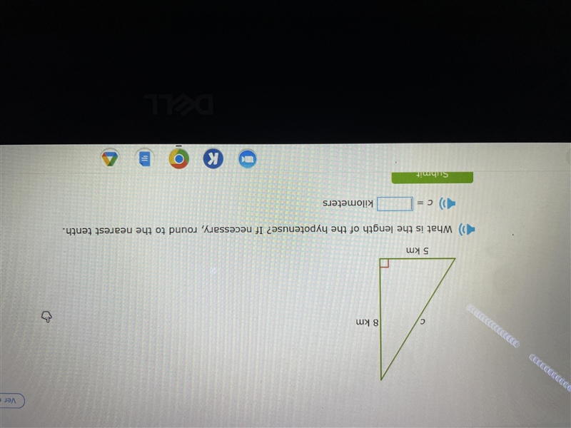 Hi! I need help on the phytagorean theorem find the length of the hypotenuse. If someone-example-1