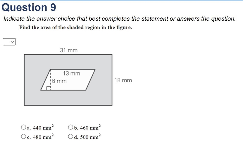 Find the area of the shaded region in the figure.-example-1