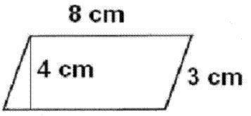 What is the area of the parallelogram shown below? A. 22 cm² B. 24 cm² C. 32 cm ² D-example-2