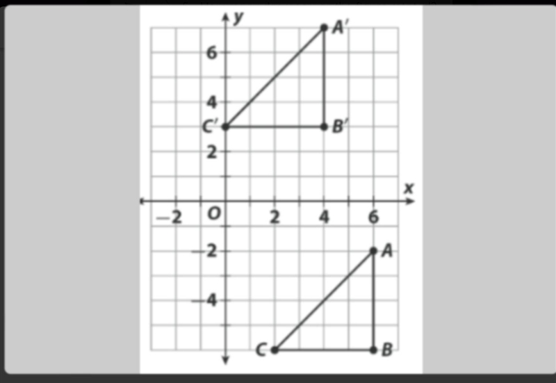 Help please?? < 3 Determine how to translate triangle ABC to triangle A'B'C'. 1-left-example-1