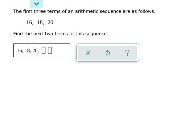 The first three terms of an arithmetic sequence are as follows.-example-1