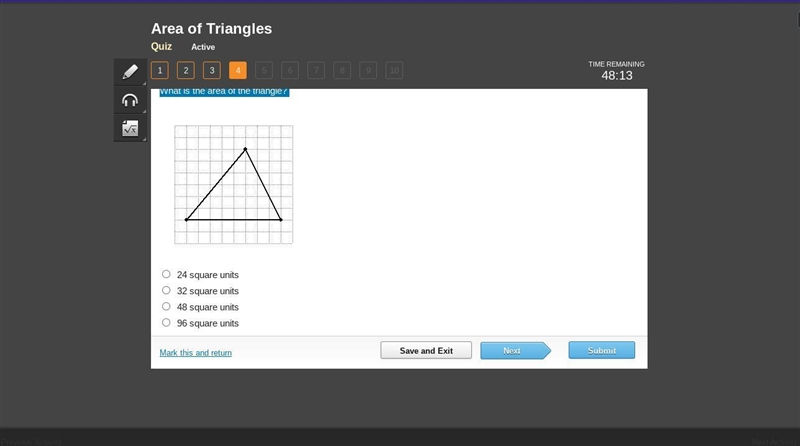 What is the area of the triangle?-example-1