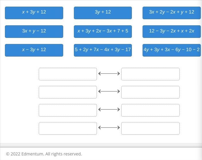 Please HELP!!! This is a math post test!!!!!!!! Drag the tiles to the boxes to form-example-1