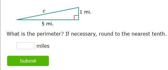 Pythagorean Theorem find the perimeter What is the perimeter? If necessary, round-example-1