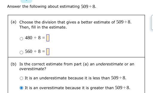 Answer the following about estimating 509/8.-example-1