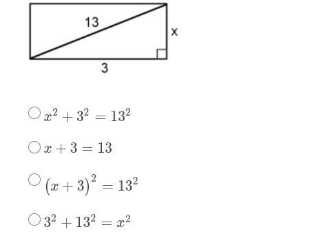 For the rectangle shown, which equation can be used to find the value of x? PLEASE-example-1