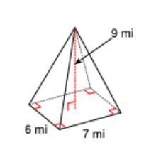 Find the volume of the rectangular pyramid. If needed round two decimal places-example-1