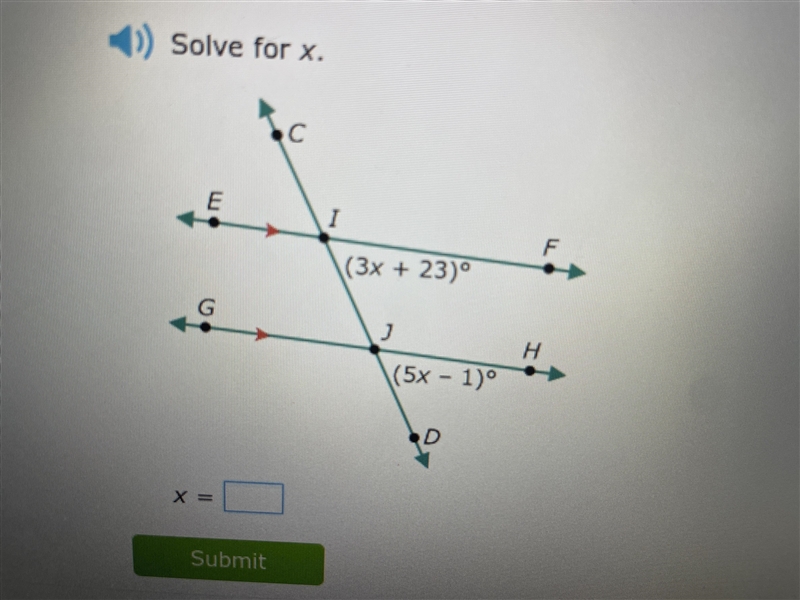 Hi! I need help on this assignment it is about transversal of parallel lines: solve-example-1