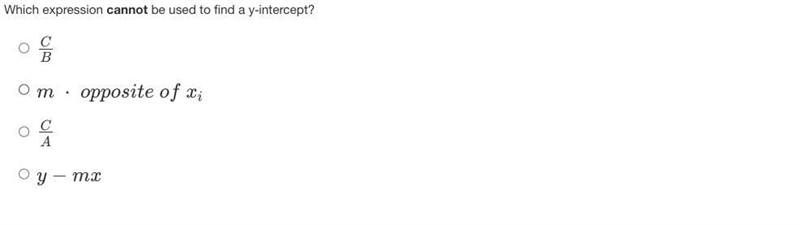 Which expression cannot be used to find a y-intercept?-example-1