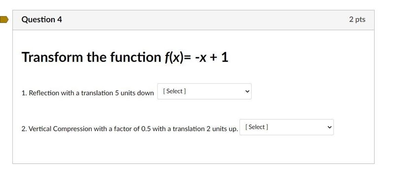 PLSSS HELP choices for 1 - g(x) = -x-4 - g(x) = x-5 - g(x) = -x-5 - g(x) = -x-4 choices-example-1