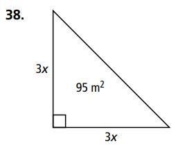 DUE TODAY HELP ME! Find the value of x for the square and triangle. If necessary, round-example-1