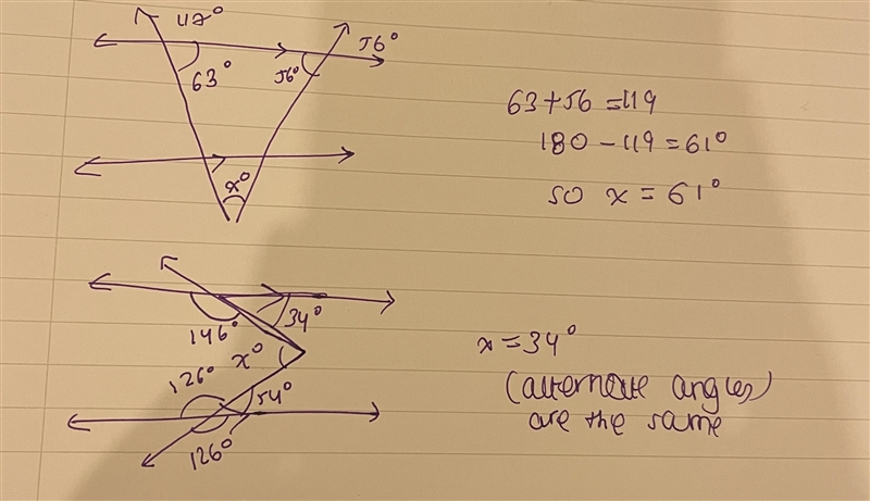 Solve for x. Show all your work.-example-1