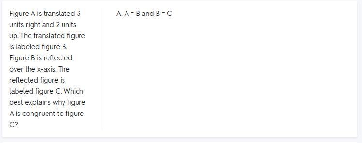 Figure A is translated 3 units right and 2 units up. The translated figure is labeled-example-1