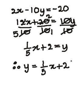 Put the following equation of a line into slope-intercept form, simplifying all fractions-example-1