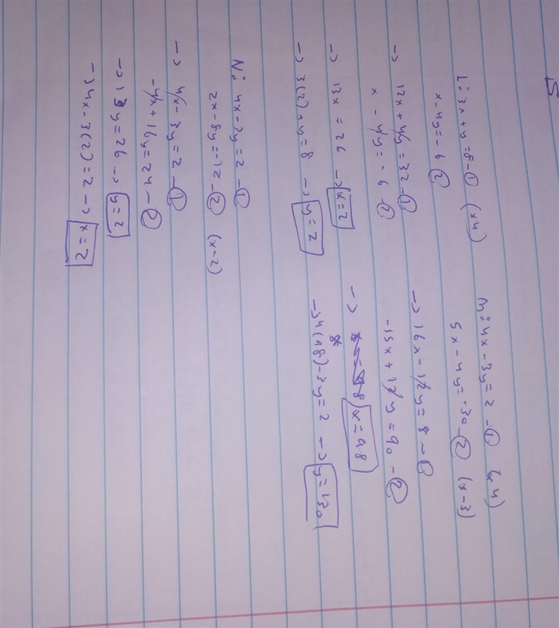 Which system of equations have the same solutions? A. L and M B. L and N C. M and-example-1