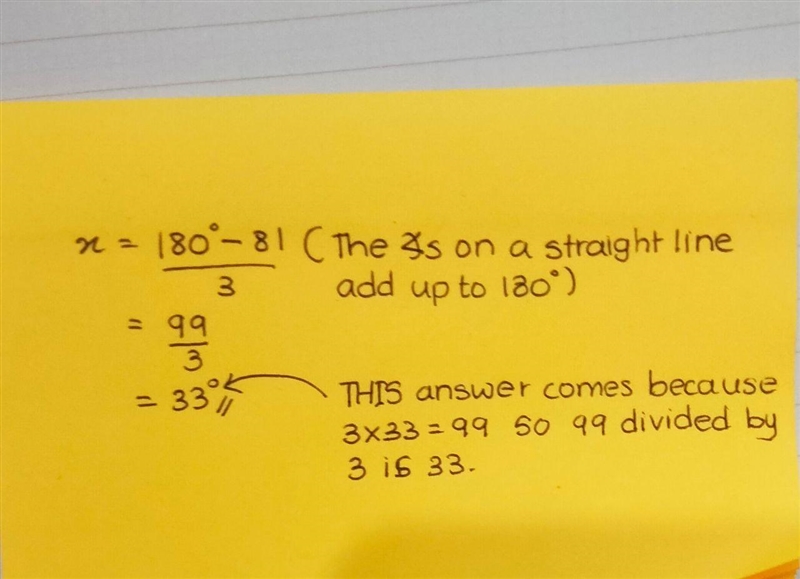 Find the value of X (A. 33) (B. 27) (C.60) (D. 3)-example-1