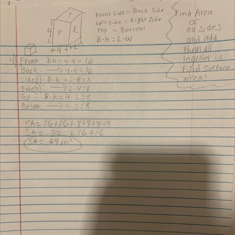 Surface Areas of Prisms and Cylinders (PLEASE HELP)-example-1