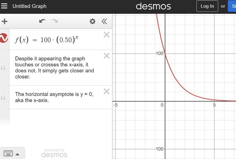 What is the asymptote of the graph of an exponential growth or exponential decay function-example-1