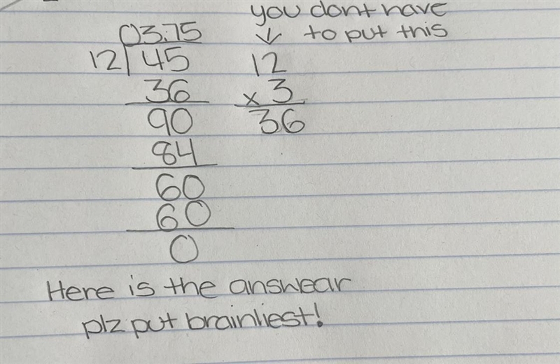 I need help with this 12 ÷ 45 but I need help with a step by step solving process-example-1