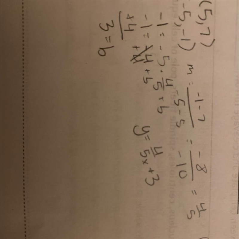 What is an equation of the line that passes through the points (5, 7) and (-5, -1)?​-example-1