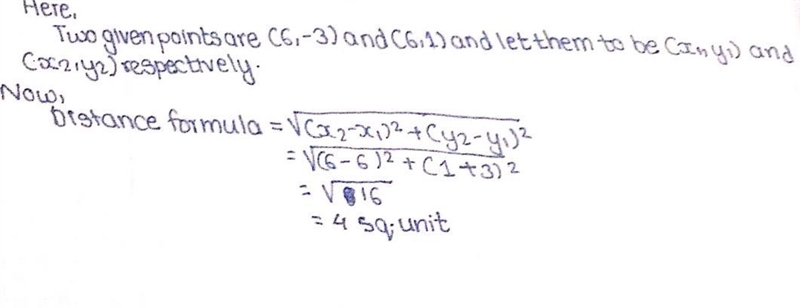 What is the distance in units between the points (6, -3) and (6, 1)?-example-1