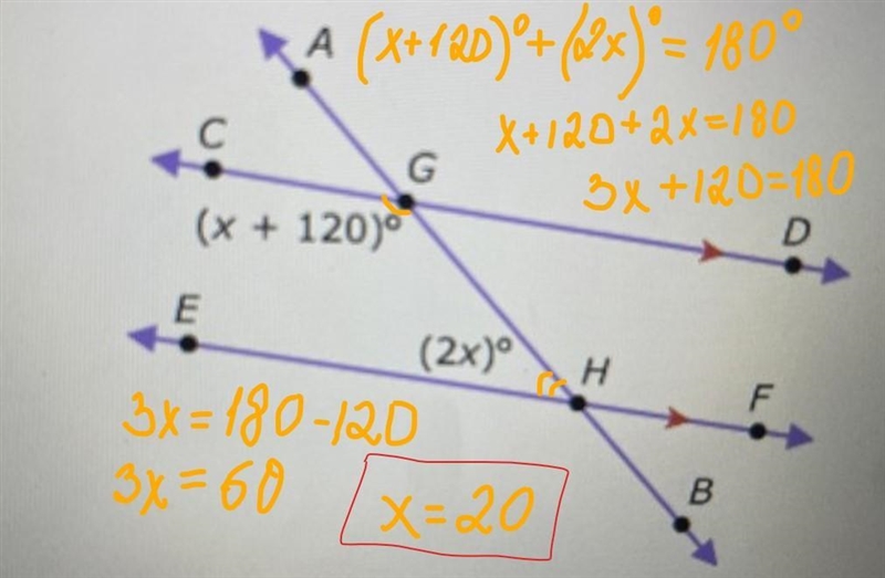 Hey! I have a assignment due soon about transversals of parallel line: solve for x-example-1