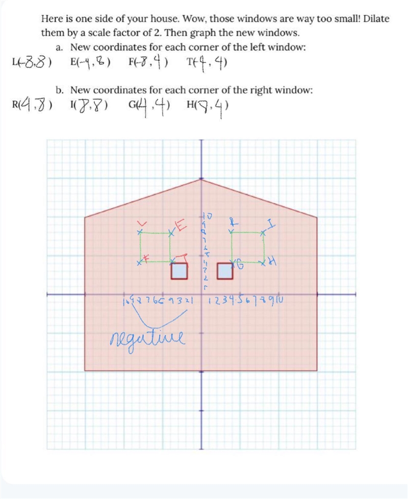 GRAPHING COORDINATES (additional instructions in photo) I really need help please-example-2