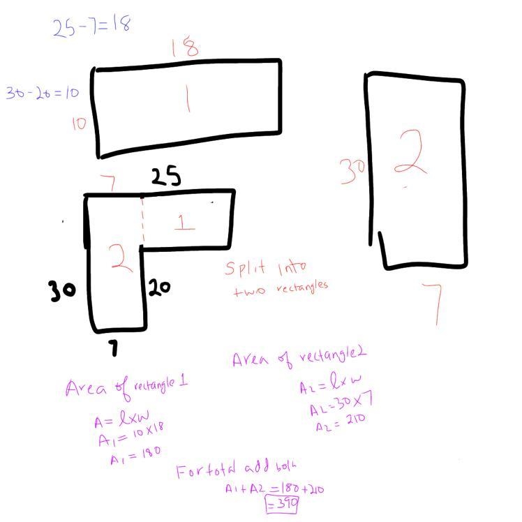 Help please!! I need to figure out the are of the shape pls explain answer-example-1