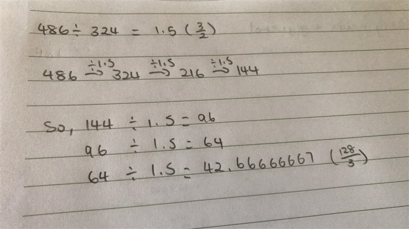 Find the common ratio r for the geometric sequence and use r to find the next three-example-1