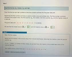 Use the number line to identify the least value, first quartile, median, third quartile-example-5