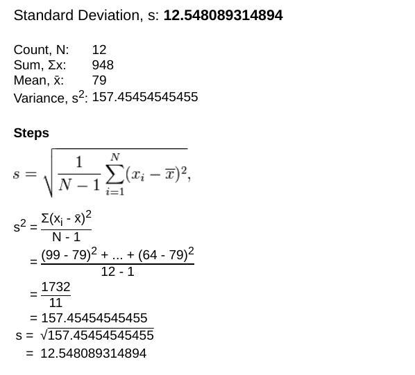 99, 60, 82, 78, 93, 71, 68, 86, 80, 95, 72, 64, what is standard deviation-example-2