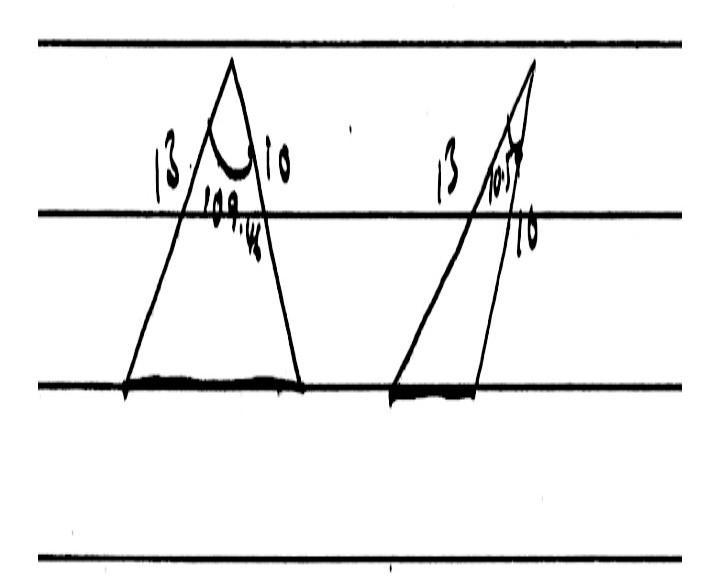 In the triangle ABC, AB = 13cm, BC =10cm and angle BAC = 30degrees Find the two possible-example-2