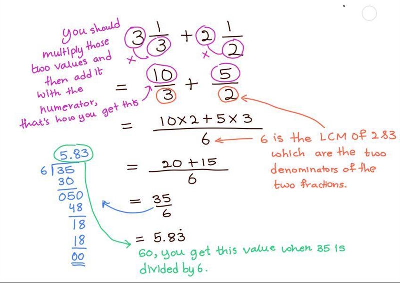 The value of 3 1/3 + 2 1/2-example-1