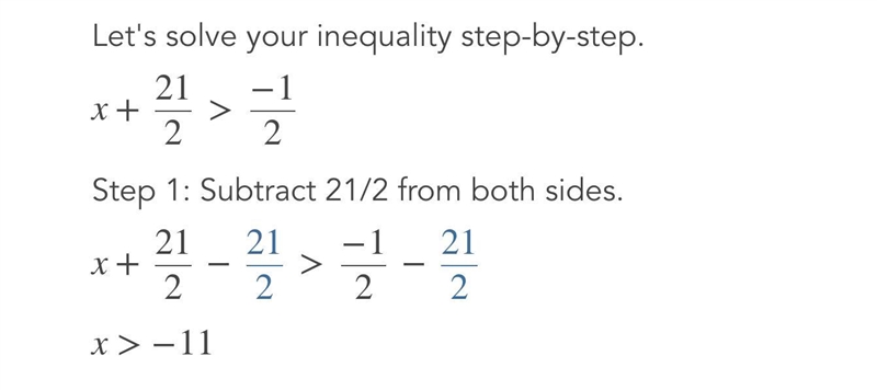 Solve the inequality x+2 1/2 >-1/2.graph the solution set on a number line. Show-example-1