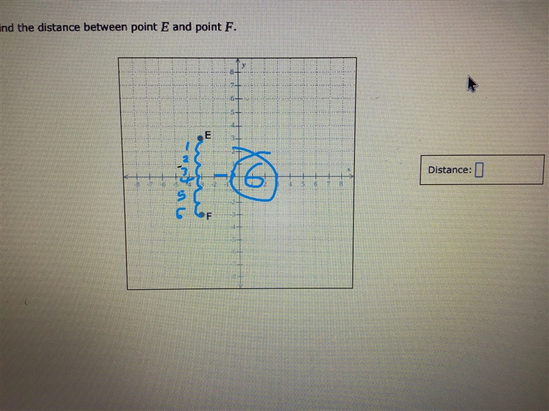 Find the distance between point E and point F-example-1