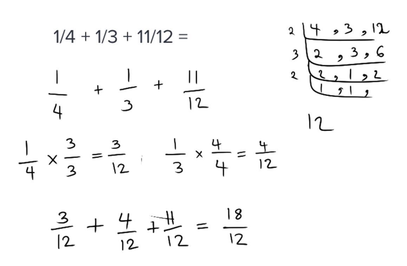 1/4 + 1/3 + 11/12 = DONT USE CALCULATOR SHOW YOURE WORK AND I WILL GIVE BRAINLIYEST-example-1