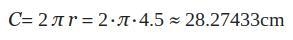 A circle has a radius that measures 4.5 cm. Which expression could NOT be used to-example-1