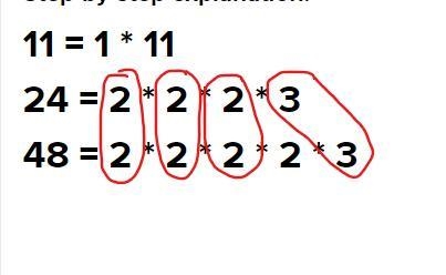 What is the least common multiple of 11, 48, and 24? help me plz!-example-1