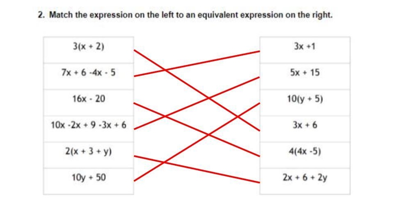 Match the expression on the left to an equivalent expression on the right.-example-1