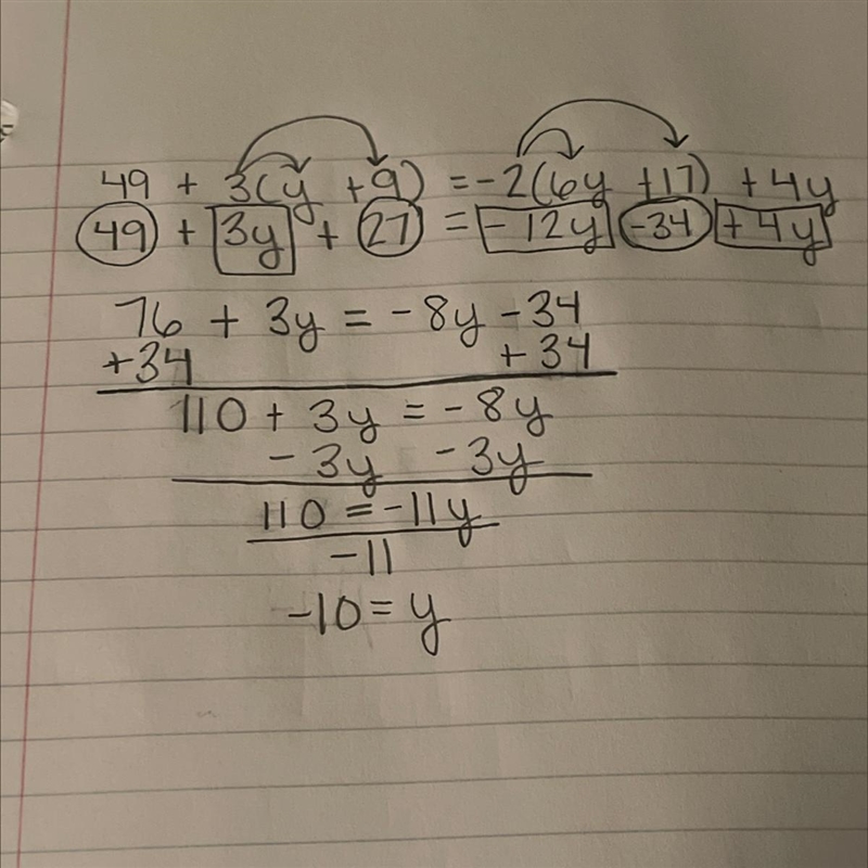 Please help!! I would appreciate it!! :) Solving a equation with the distributive-example-1