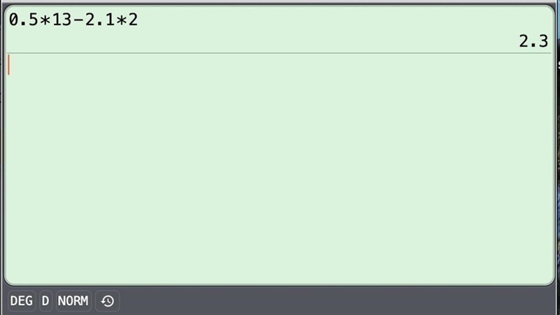 Evaluate the expression for the given value of the variables. 0.5g-2.1h when g=13 and-example-1