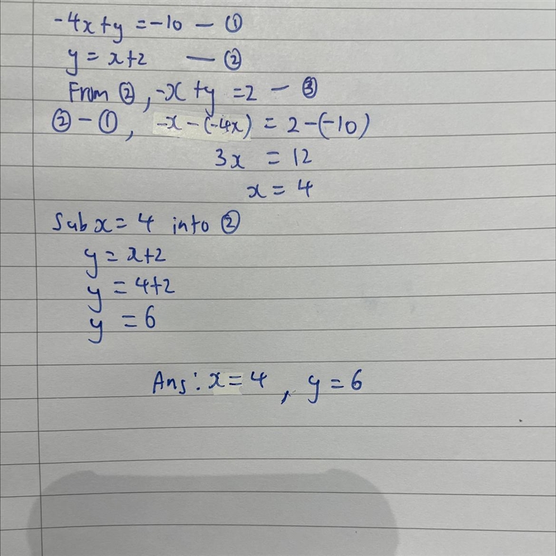 (Will give 20 points) Find the solution to the system of equations by substitution-example-1