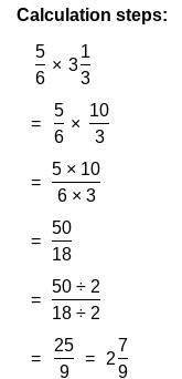 What is 5/6 of 3 1/3?-example-1