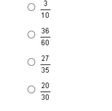 Which of the following fractions is equivalent to 9/15?-example-1